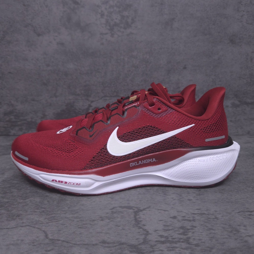 NIKE Air Zoom Pegasus 41 OU Oklahoma Sooners Running Shoes Mens 8 Womens 9.5 Nby